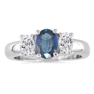 1.50ct Sapphire and Diamond Ring in 14k White Gold