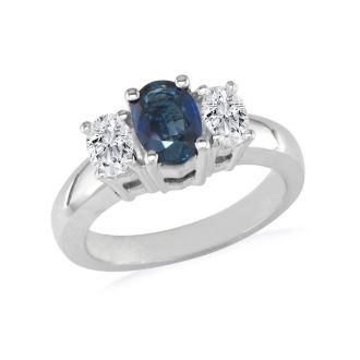 1.50ct Sapphire and Diamond Ring in 14k White Gold