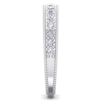 0.40 Carat Lab Grown Diamond Wedding Band In 14 Karat White Gold