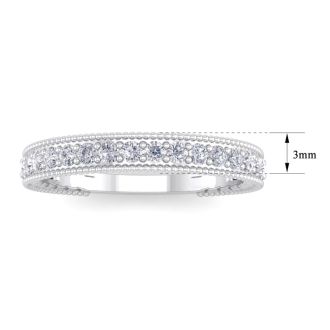 0.40 Carat Lab Grown Diamond Wedding Band In 14 Karat White Gold