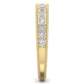 0.40 Carat Lab Grown Diamond Wedding Band In 14 Karat Yellow Gold