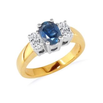 1.50ct Sapphire and Diamond Ring in 14k Yellow Gold