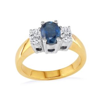 1.50ct Sapphire and Diamond Ring in 14k Yellow Gold