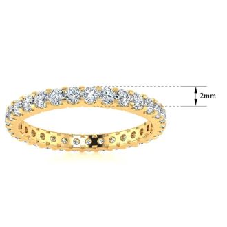 1 Carat Round Lab Grown Diamond Eternity Ring In 14 Karat Yellow Gold, Ring Size 9.5