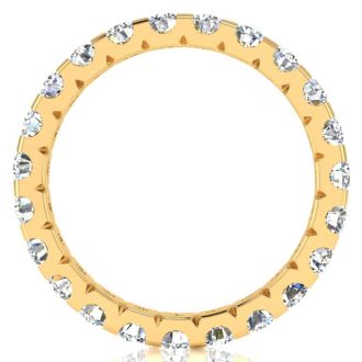2 Carat Round Lab Grown Diamond Eternity Ring In 14 Karat Yellow Gold, Ring Size 8.5