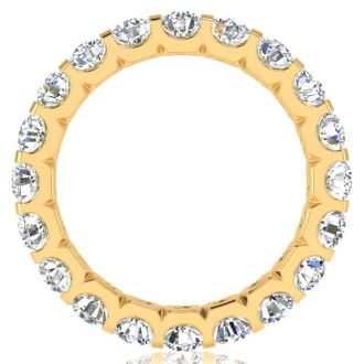 3 Carat Round Lab Grown Diamond Eternity Ring In 14 Karat Yellow Gold, Ring Size 7.5