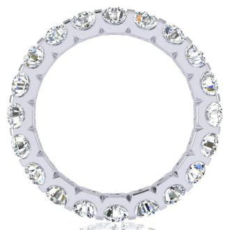 3 Carat Round Lab Grown Diamond Eternity Ring In Platinum, Ring Size 7