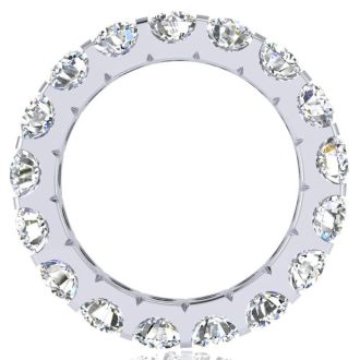 4 Carat Round Lab Grown Diamond Eternity Ring In 14 Karat White Gold, Ring Size 8