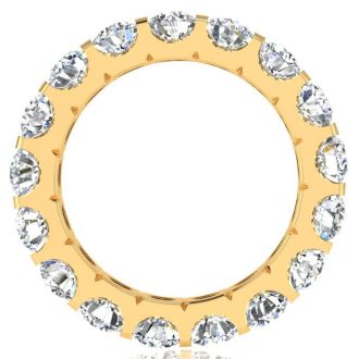 4 Carat Round Lab Grown Diamond Eternity Ring In 14 Karat Yellow Gold, Ring Size 9.5