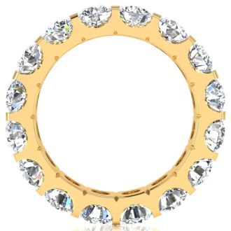 5 Carat Round Lab Grown Diamond Eternity Ring In 14 Karat Yellow Gold, Ring Size 5.5