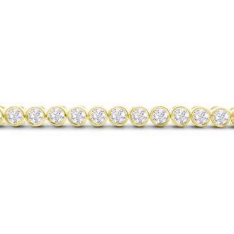 3 Carat Bezel Diamond Bracelet In 14K Yellow Gold, 7 Inches