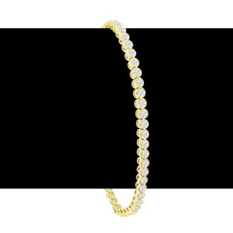 3 Carat Bezel Diamond Bracelet In 14K Yellow Gold, 7 Inches
