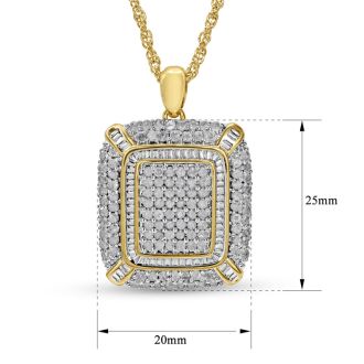 Huge 2 Carat Diamond Necklace, Natural Rose Cut Diamonds, 18 Inches, Yellow Gold Overlay