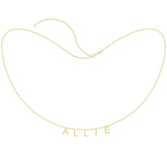 Big Girls Personalized Name Necklace, Choose White Gold Or Yellow Gold Overlay, 5 Letters. So Cute!