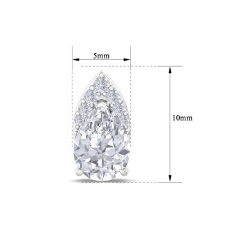 1 3/4 Carat Pear Shape Lab Grown Diamond Earrings In 14 Karat White Gold