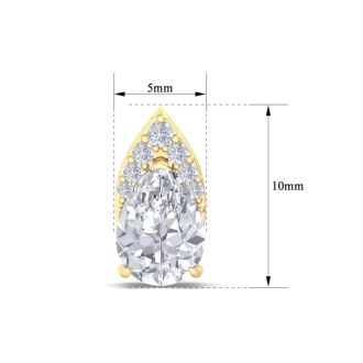 1 3/4 Carat Pear Shape Lab Grown Diamond Earrings In 14 Karat Yellow Gold