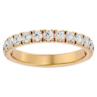 1 Carat Lab Grown Diamond Wedding Band In 14 Karat Yellow Gold