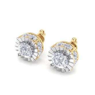 2 Carat Diamond Miracle Stud Earrings In 14 Karat Yellow Gold ...