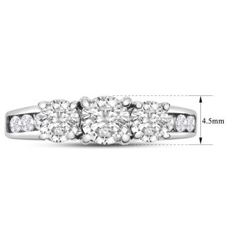 1 Carat Diamond Engagement Ring In 14K White Gold