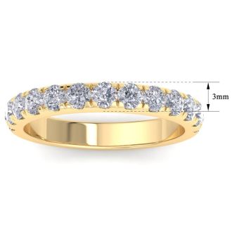 1 Carat Lab Grown Diamond Wedding Band In 14K Yellow Gold