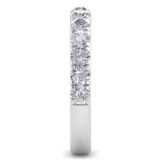 1 Carat Moissanite Wedding Band In 14K White Gold