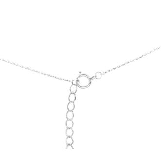 1/10 Carat Diamond Cross Necklace In Sterling Silver, 17 Inches