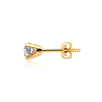 Lab Grown Diamond Earrings| 1 Carat Diamond Stud Earrings In 14 Karat Yellow Gold (G-H Color, VS Clarity)