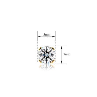 Lab Grown Diamond Earrings| 1 Carat Diamond Stud Earrings In 14 Karat Yellow Gold (H-I Color, SI1-SI2 Clarity)