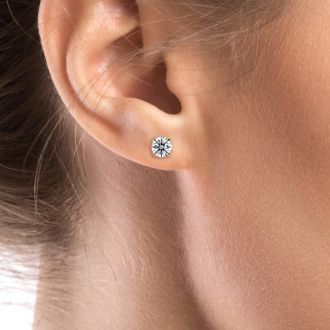 Lab Grown Diamond Earrings| 1 Carat Diamond Stud Earrings In 14 Karat Yellow Gold (G-H Color, VS Clarity)