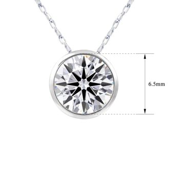 1 Carat Bezel Set Lab Grown Diamond Solitaire Necklace in 14K White Gold, 18 Inches.  Amazing Clarity. Totally Eye Clean VS2 Clarity.  First Time Offer!  Lowest Price Anywhere