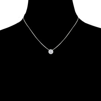 1 Carat Bezel Set Lab Grown Diamond Solitaire Necklace in 14K White Gold, 18 Inches.  Amazing Clarity. Totally Eye Clean VS2 Clarity.  First Time Offer!  Lowest Price Anywhere