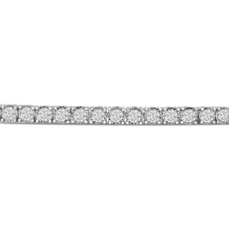 6 Carat Round Diamond Tennis Bracelet In Sterling Silver, 7 Inches