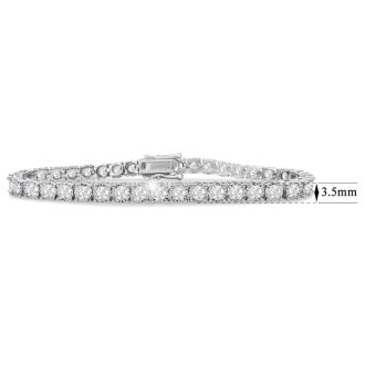 6 Carat Round Diamond Tennis Bracelet In Sterling Silver, 7 Inches