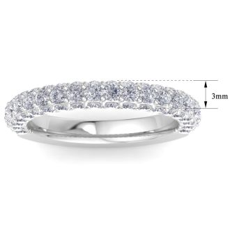 1 1/4 Carat Wedding Diamond Band Ring In 14K White Gold