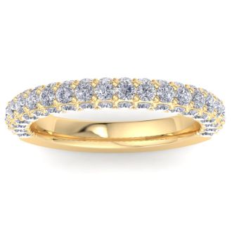 1 1/4 Carat Wedding Diamond Band Ring In 14K Yellow Gold