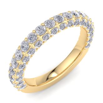 1 1/4 Carat Wedding Diamond Band Ring In 14K Yellow Gold