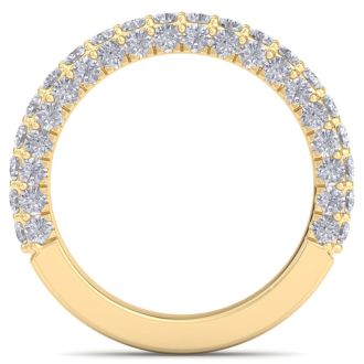 1 1/4 Carat Wedding Diamond Band Ring In 14K Yellow Gold