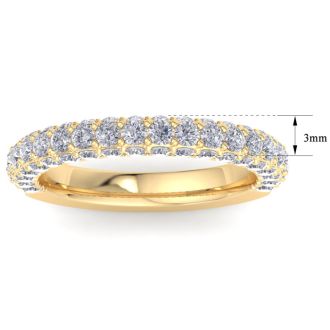 1 1/4 Carat Wedding Diamond Band Ring In 14K Yellow Gold