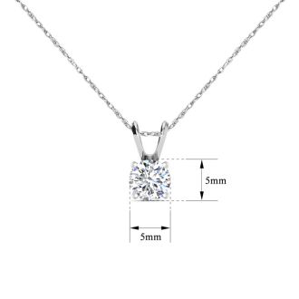 1/2 Carat Diamond Necklace In 14 Karat White Gold 