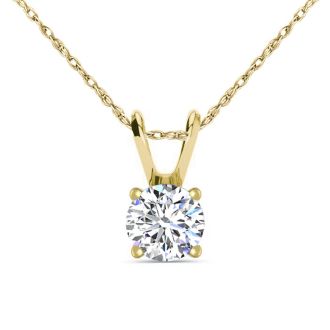 1/2 Carat Diamond Necklace In Yellow Gold  