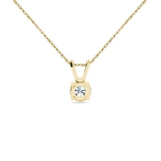 1/2 Carat Diamond Necklace In Yellow Gold  