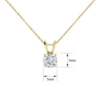 1/2 Carat Diamond Necklace In Yellow Gold  