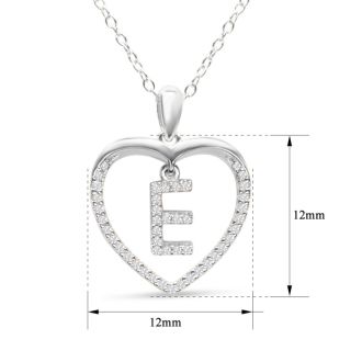 Diamond Initial Necklace; Initial Diamond Necklace In Sterling Silver