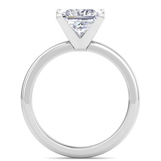 3 Carat Princess Cut Lab Grown Diamond Ring In 14K White Gold, Solitaire