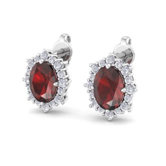 Garnet Earrings: 2 1/2 Carat Garnet and Diamond Earrings