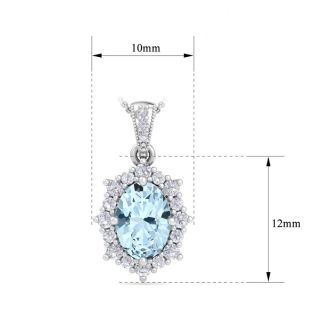 Aquamarine Necklace: 1 1/3 Carat Aquamarine and Diamond Necklace