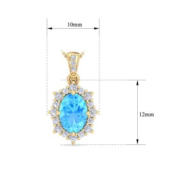 Blue Topaz Necklace: 1 3/4 Carat Blue Topaz and Diamond Necklace