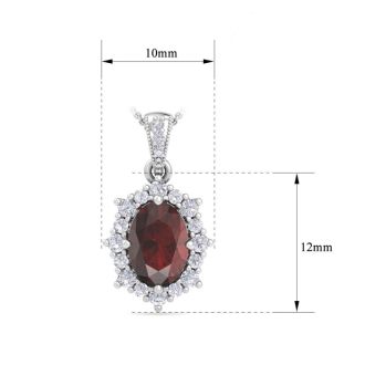 Garnet Necklace: 1 3/4 Carat Garnet and Diamond Necklace