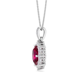 Ruby Necklace: 1 3/4 Carat Ruby and Diamond Necklace