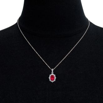 Ruby Necklace: 1 3/4 Carat Ruby and Diamond Necklace